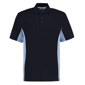 GAMEGEAR Mens Track Polycotton Pique Polo Shirt / Navy/Light Blue
